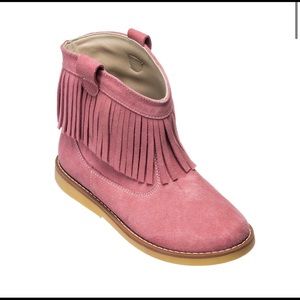 Elephantito pink suede fringe boots girls 3